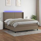  The Living Store Box spring postelja z vzmetnico LED taupe 180x200 cm blago - Box Spring Postelja, (21455826) | Shoptok.si