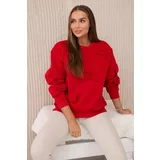 Kesi Insulated cotton sweatshirt with decorative bows Red