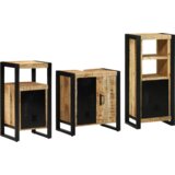 vidaXL Komplet pohištva za kopalnico 3 pcs Rjava Masiven les manga | Shoptok.si