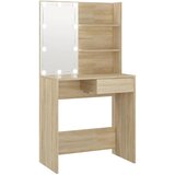 vidaXL Toaletna mizica z LED lučkami sonoma hrast 74,5x40x141 cm, (20600694) Cene
