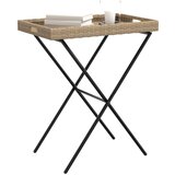  zložljiva miza s pladnjem bež 65x40x75 cm poli ratan, (21145409) | Shoptok.si