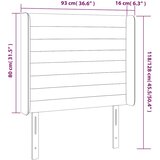  LED uzglavlje tamnozeleno 93x16x118/128 cm baršunasto | shoptok.hr