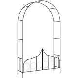 vidaXL Vrtni luk s vratima crni 138 x 40 x 238 cm željezni | shoptok.hr
