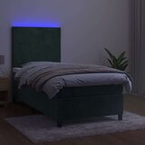  Krevet box spring s madracem LED tamnozeleni 90x190 cm baršun | shoptok.hr