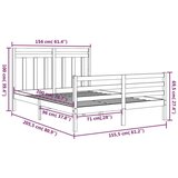  Posteljni okvir bel iz trdnega lesa 150x200 cm 5FT, (20684936) | Shoptok.si