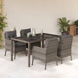  5-dijelni vrtni blagovaonski set sivi od poliratana Siva 150 cm table length | shoptok.hr
