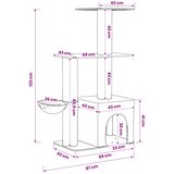  Mačje drvo s sisalnim postoljima za grebanje Svjetlosiva 133 cm | shoptok.hr