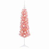  Umjetno usko božićno drvce s kuglicom 120 cm 150 LED lampica - 120 cm s LED žaruljama i bijelim kuglicama | shoptok.hr