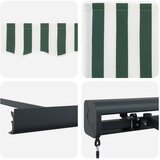  Povlačivi tende Zelena i bijela 300 x 250 cm Platno i Aluminij | Shoptok.si