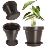 KADAX Vrtni lonec za rože, pokrov s stojalom, velik, rjav, 46 cm, (5000350952) | Shoptok.si