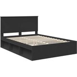  Krevetna konstrukcija Crna 160 x 200 cm Čvrsto borovo drvo | Shoptok.si