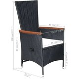  5-dijelni vrtni blagovaonski set crni | shoptok.hr