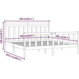  Za krevet od masivne borovine crni 200 x 200 cm | shoptok.hr