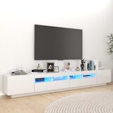 The Living Store TV omarica z LED lučkami visok sijaj bela 260x35x40 cm - TV Omarica, (21374755) Cene