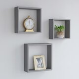 vidaXL Stenske police kocke 3 kosi sive MDF, (20622995) | Shoptok.si