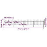  Vrtna ograda s vrhom koplja Čelik 714,5 x 125 cm Crna | Eponuda.com