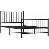 Metalni okvir kreveta uzglavlje i podnožje crni 100x190 cm | shoptok.hr