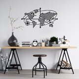 Wallity Zidna dekoracija World Map 1, 70 x 39 cm, Crna | ePonuda.com