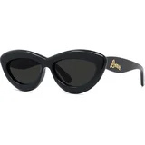 Curvy Black Cat Eye Sunglasses ONE SIZE (54) Črna/Siva