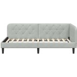  Kutni okvir kreveta Svijetlo siva 90 x 190 cm Baršun | shoptok.hr