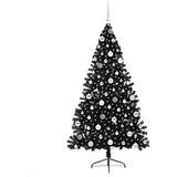vidaXL Umjetna preddekorirana božićna jelka Črna 180 cm PVC | Shoptok.si