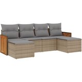 Maison Chic Seti vrtnega pohištva - Vrtna garnitura - Vrtni pohištvo set 6-delna z blazinami bež poli ratan, (21818005) | Shoptok.si