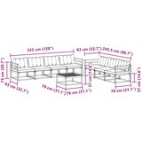  Set vanjskih sofa 8 pcs Bijela i crna | shoptok.hr