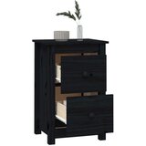  Nočna omarica 2 kosa črna 40x35x61,5 cm trdna borovina, (20734492) | Shoptok.si