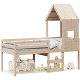 vidaXL Visoki krevet s krovom 90 x 200 cm od masivne borovine | shoptok.hr
