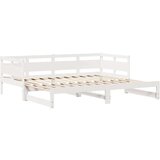 vidaXL Izvlečna dnevna postelja s predali bela 80x200cm trdna borovina | Shoptok.si