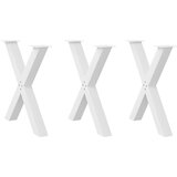 vidaXL noge za jedilno mizo x-oblika 3 kosi bela 70x(72-73) cm jeklo, (21828298) | Shoptok.si