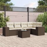 vidaXL 6-dijelni set vrtnih sofa od poliratana s jastucima smeđi | shoptok.hr