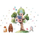 Ambiance Dječja zidna naljepnica Giant Tree and the Hut of Happiness, 90 x 120 cm | shoptok.hr