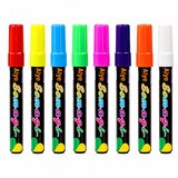  Set neonskih tekućih markera s vrhom dlijeta, 8 komada. | shoptok.hr