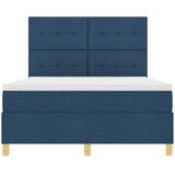  LED Box Spring Krevet s uzglavljem Plava 140 x 200 cm tkanina | shoptok.hr