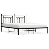 The Living Store Kovinski posteljni okvir z vzglavjem črn 183x213 cm - Posteljni Okvir, (21524282) | Shoptok.si