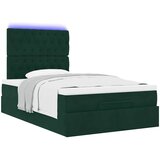  Otomanski krevet s madracima&LED tamnozeleni 120x200cm baršun | shoptok.hr