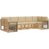  Sekcijska garnitura 7 pcs Bijela i bež 304 x 128,5 x 73 cm | shoptok.hr