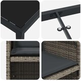 vidaXL 5-delni vrtni jedilni set z blazinami siv poli ratan | Shoptok.si