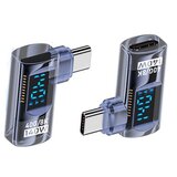 INF 140W TYPE-C ženski na TYPE-C moški adapter s prikazovalnikom - modra (2 kosa), (5000291468) | Shoptok.si