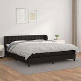  Box spring postelja z vzmetnico črn 160x200 cm umetno usnje, (20790551) Cene
