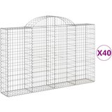  Lučne gabionske košare 40kom 200x30x120/140cm pocinčano željezo | shoptok.hr
