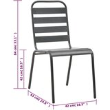  7-dijelni vrtni blagovaonski set čelični tamno sivi | shoptok.hr
