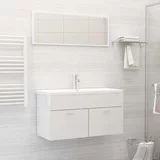 Sijaj Komplet kopalniškega pohištva visok sijaj bele barve iverna pl.