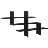 vidaXL Stenska polica črn hrast 124,5x18x60,5 cm inženirski les, (5000306996) | Shoptok.si