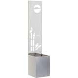 vidaXL Vrtni Sadič s Dekorativnom Pločom Srebrna 32 x 140 cm | shoptok.hr