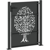 Vrtna vrata Crna 110 x 155 cm Čelik s praškastim premazom | shoptok.hr