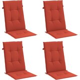  Jastuci za stolice 4 kom prošarano crvena 120x50x4 cm tkanina | shoptok.hr