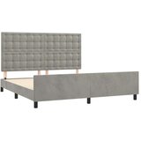  Za krevet s uzglavljem svjetlosivi 180x200 cm baršunasti | shoptok.hr