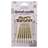 Festa spiral candle svećica zlatna 16k sa držačima+ happy birthday ( 710143 ) Cene